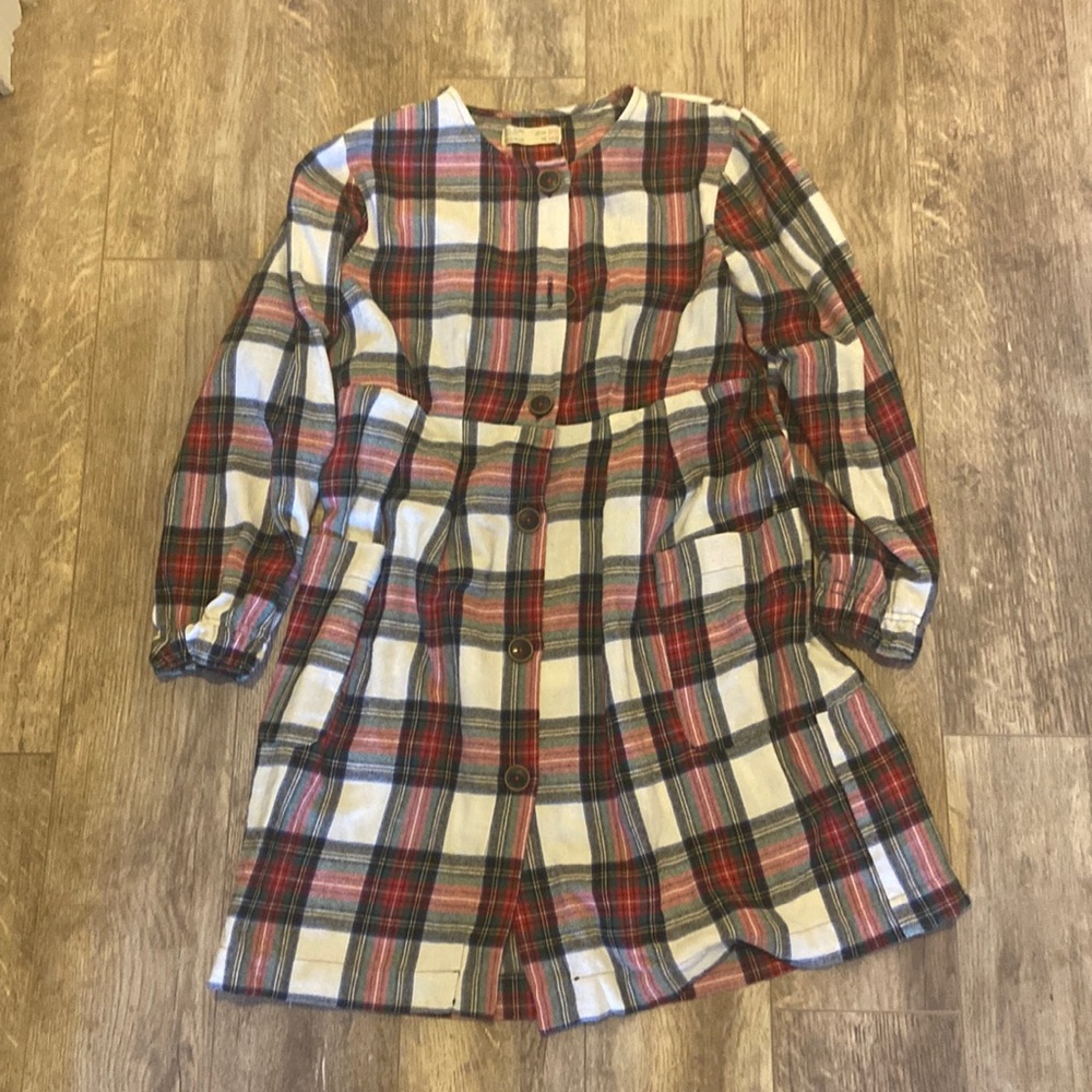 Zara Kids size 13/14 red,white,green plaid dress